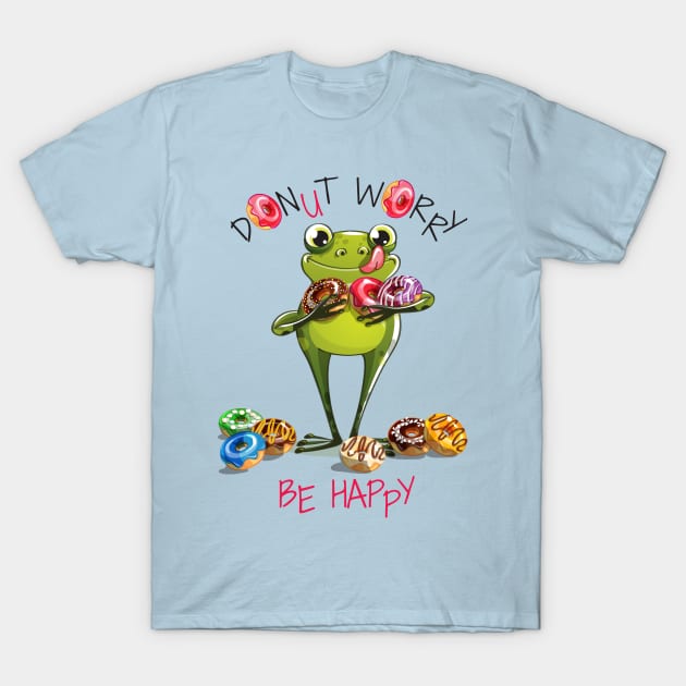 frog donut worry T-Shirt by Mako Design 